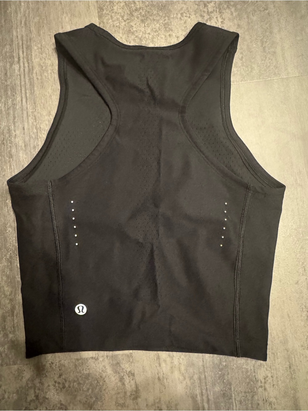 lululemon athletica Black Racerback Tank with Reflective Dots